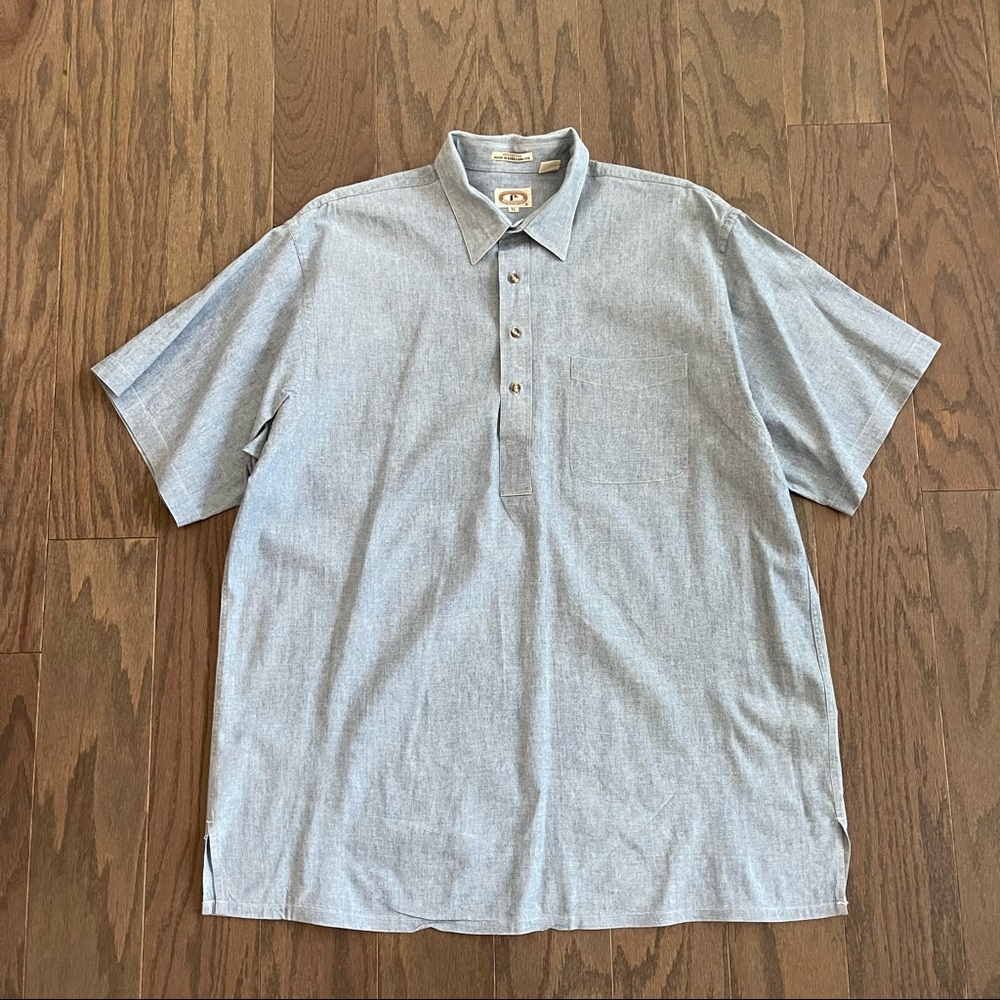 VTG Bert Pulitzer Chambray Half Button Down Shirt